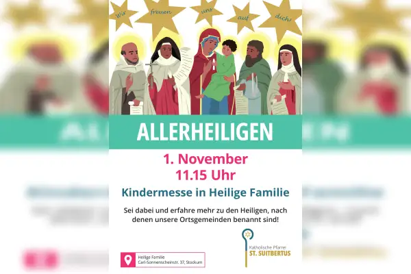 Kinder feiern Allerheiligen in der Kirche Heilige Familie