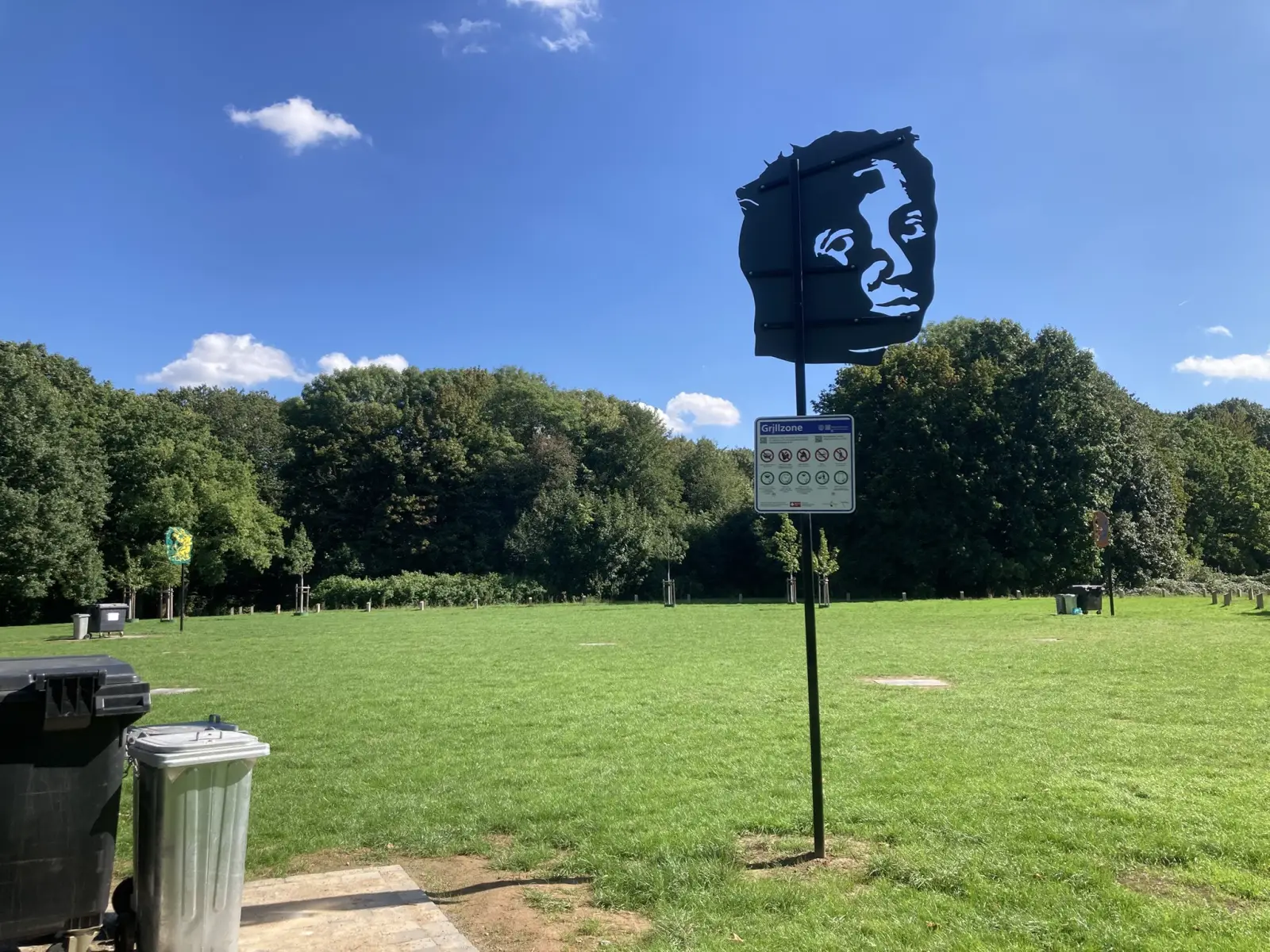 Nur noch auf den gepflasterten Flächen dürfen Bürgerinnen und Bürger im Biegerpark grillen. Dafür müssen sie vorher online reservieren. Foto: sam