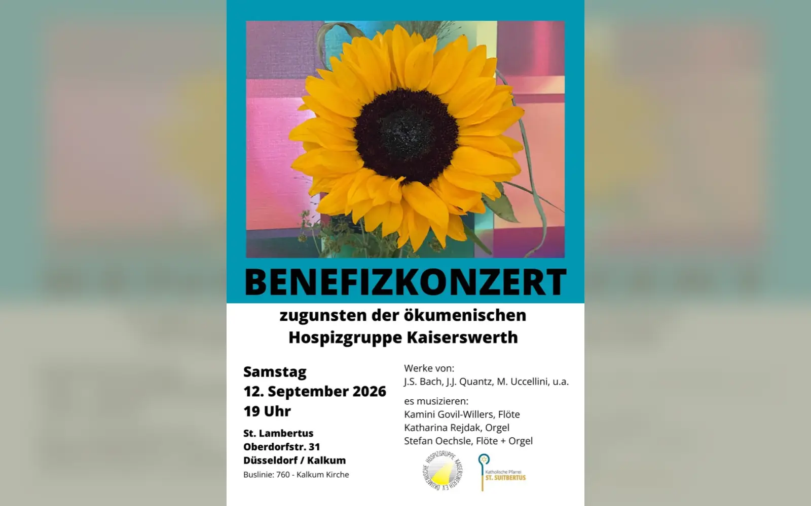 Werke von Bach, Quantz und Uccellini stehen am Samstag, 12. September, beim Benefizkonzert in der Kalkumer Kirche St. Lambertus auf dem Programm. Foto: Veranstalter
