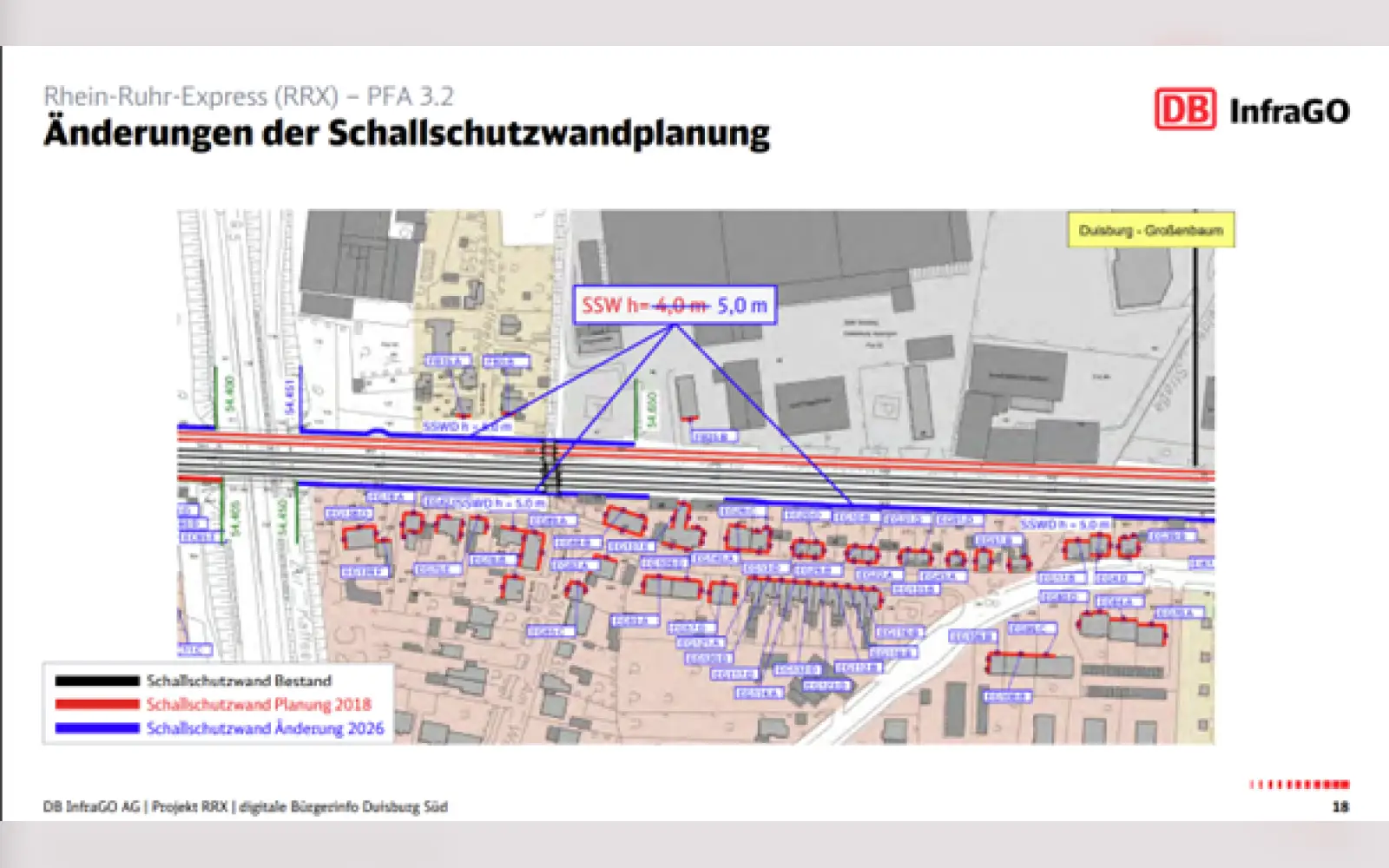 So soll der Lärmschutz in Großenbaum aussehen. Quelle: DB InfraGo AG