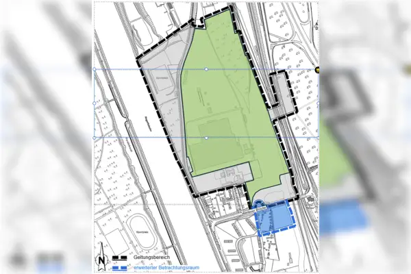Für dieses Gelände soll ein Bebauungsplan erstellt werden. Quelle: Stadt Duisburg