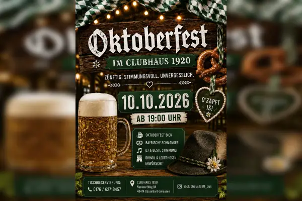 Oktoberfest im Clubhaus 1920 in Lohausen