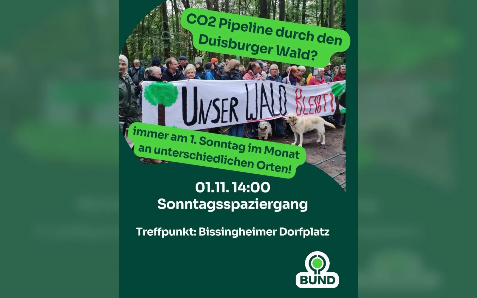 Der BUND lädt am Sonntag, 1. November, zum nächsten Waldspaziergang am Bissingheimer Dorfplatz ein. Foto: BUND Duisburg