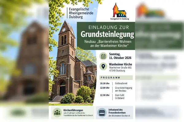 Grundsteinlegung am Sonntag: An der Wanheimer Kirche entstehen barrierefreie Wohnungen 