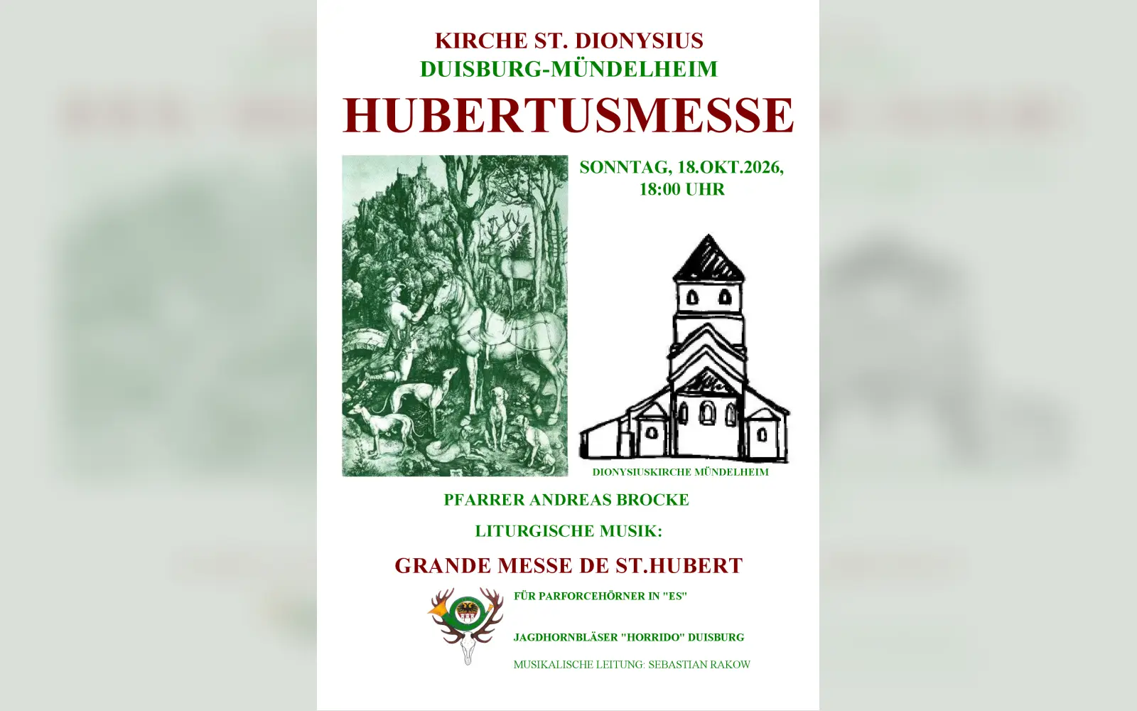 Jagdhornbläser gestalten Hubertusmesse in Mündelheim