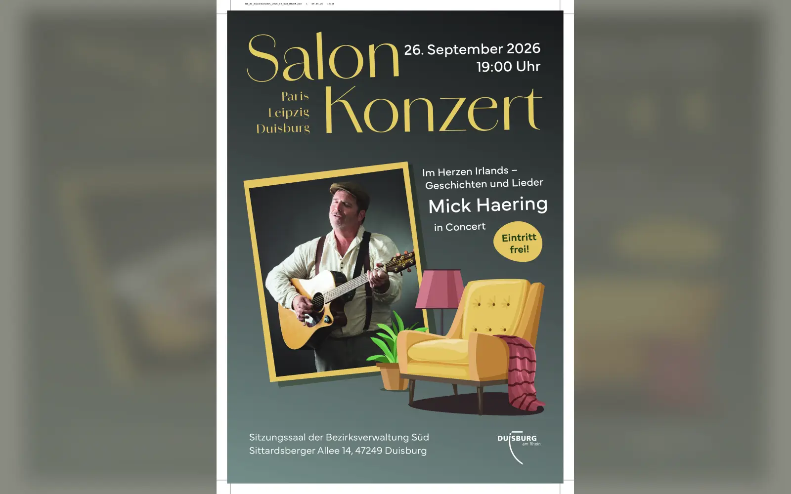 Salonkonzert mit Mick Haering im Bezirksamt Süd
