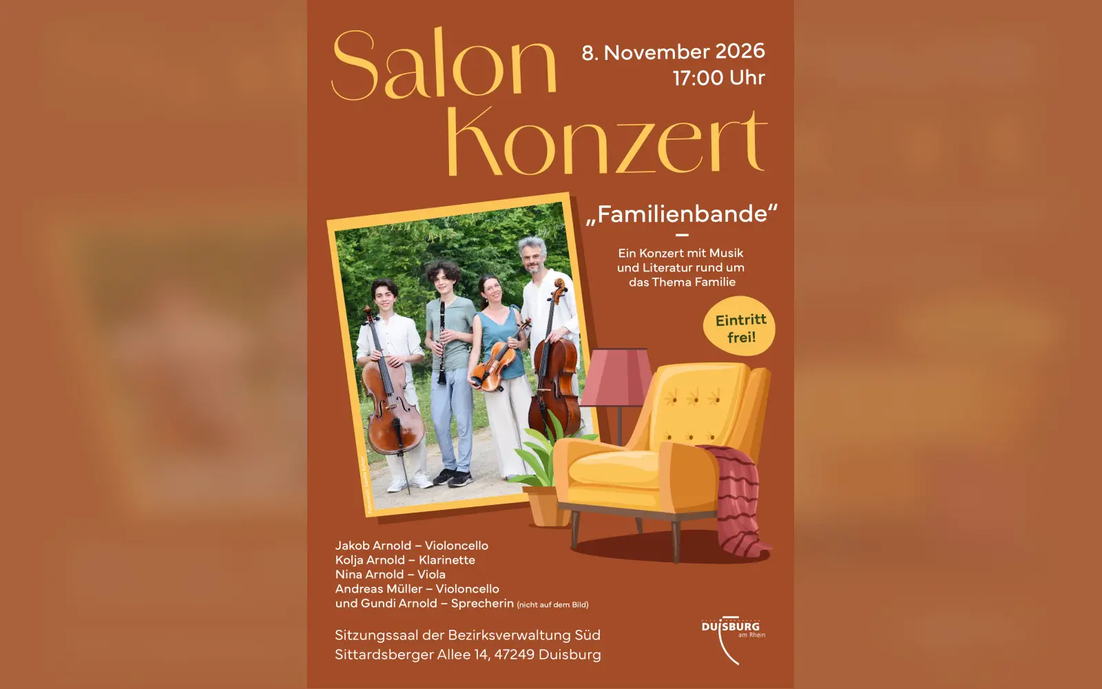 Familie Arnold-Müller spielt beim Salonkonzert im Bezirksamt