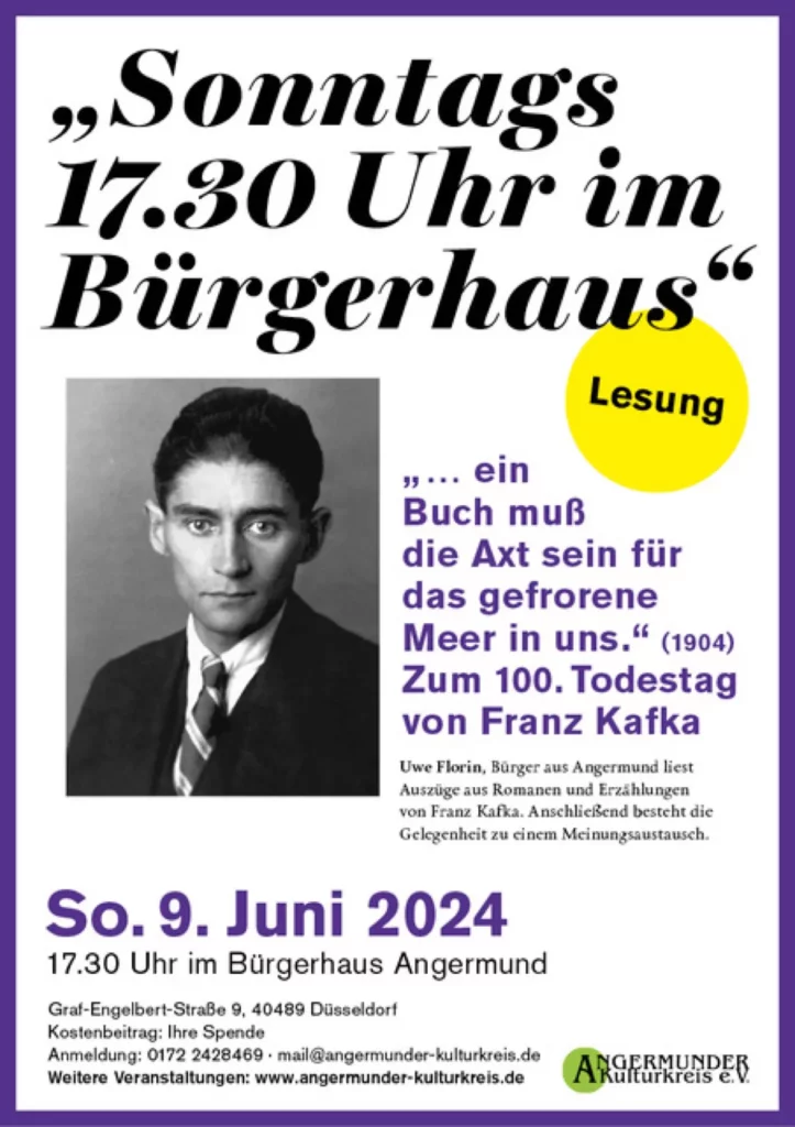 Lesung zum 100. Todestag von Franz Kafka