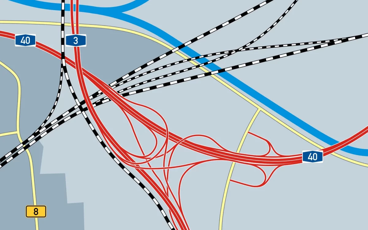 Autobahnkreuz Kaiserberg. CC BY-SA 3.0: Moosmutzel