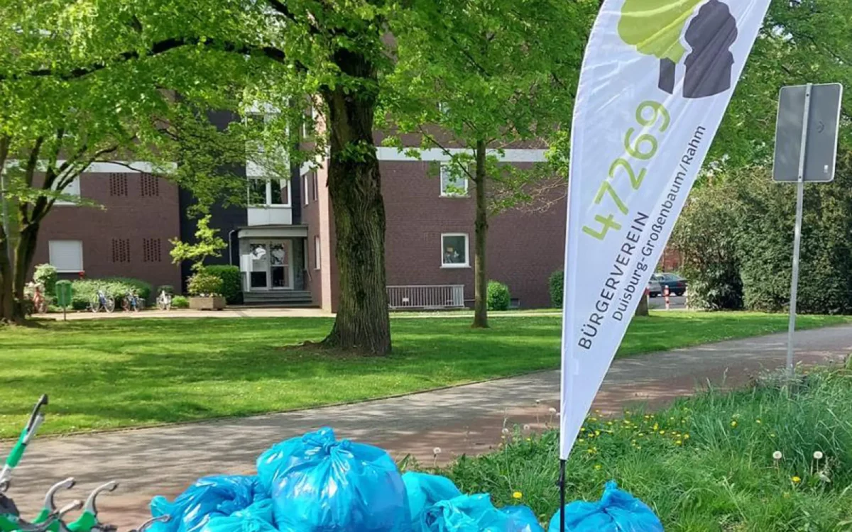 Müllsammelaktion des Bürgervereins Großenbaum/Rahm: Freiwillige sammeln erneut gemeinsam Müll, um den Stadtteil sauber zu halten. Foto: sam