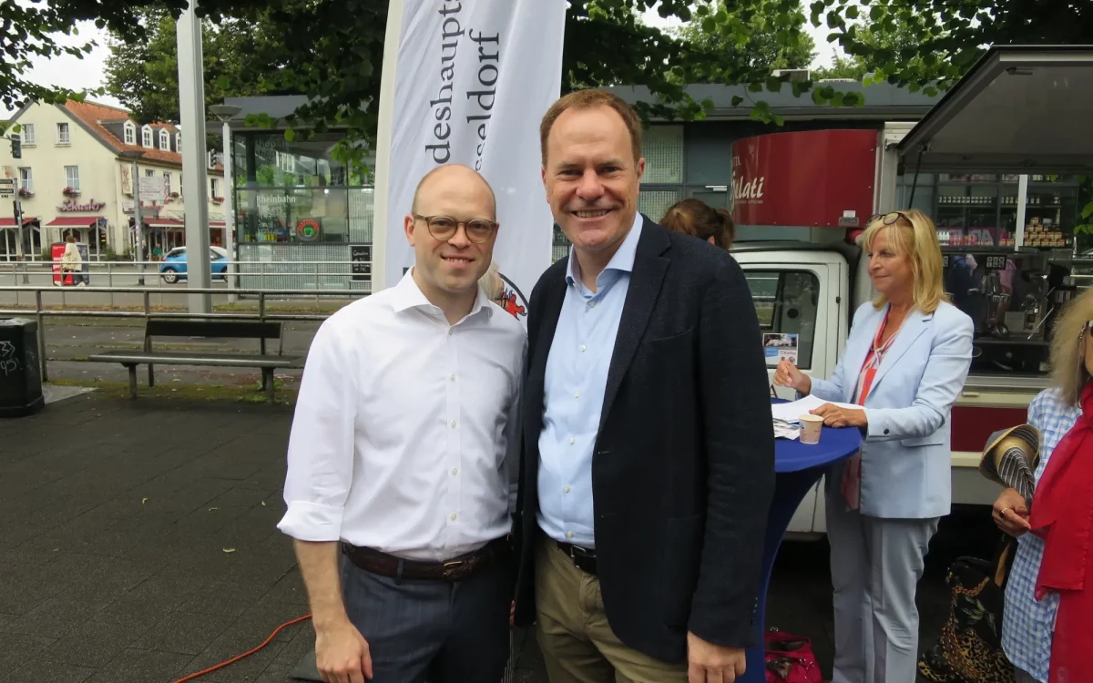 Oberbürgermeister Dr. Stephan Keller und Bezirksbürgermeister Benedict Stieber. Foto: hs