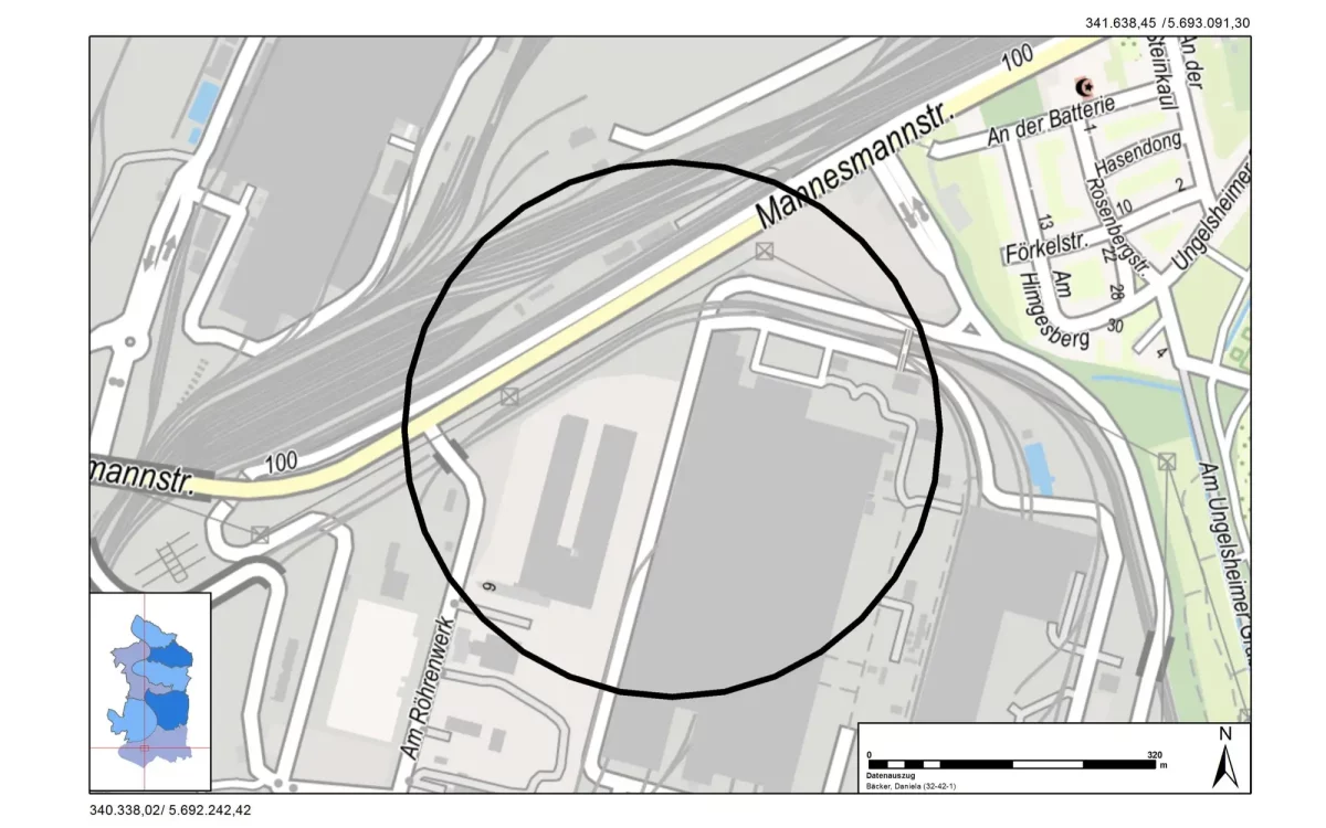 Entschärfung einer Fünf-Zentner-Bombe in Duisburg-Hüttenheim. © Stadt Duisburg