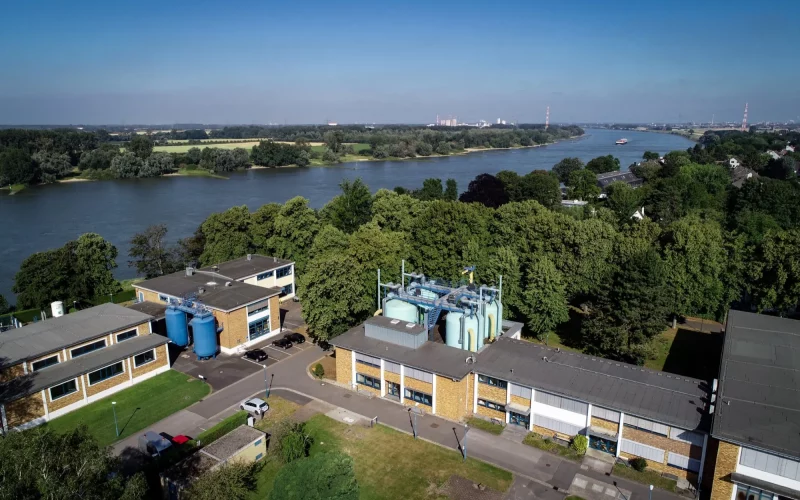 Wasserwerk Wittlaer. Von hier aus wird das Trinkwasser für die südlichen Stadtteile Duisburgs gewonnen und ins Versorgungsnetz eingespeist. Foto: Stadtwerke Duisburg